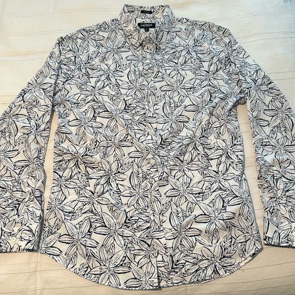 Express slim fit performance dress shirt